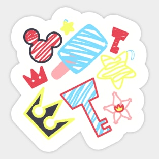 Kingdom Hearts drawing pattern - lite Sticker